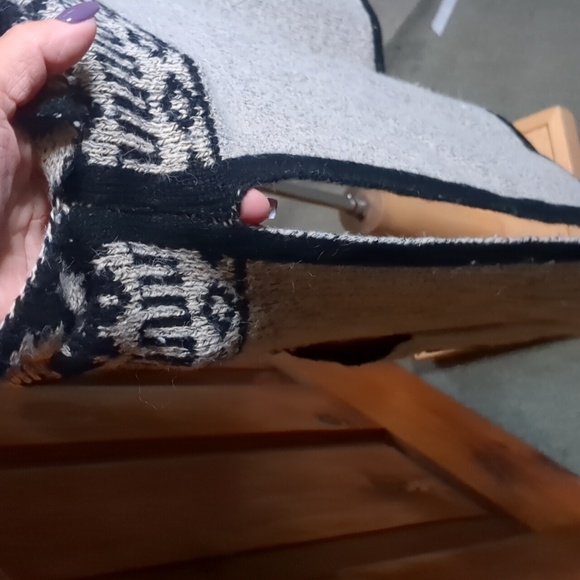 ORANGE FASHION VILLAGE* hooded sweater duster gray outlined in black w/ - Picture 4 of 9